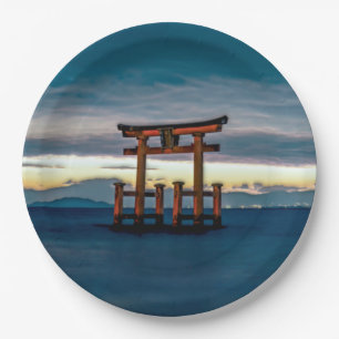 Plato De Papel Puerta Shinto-Torii-Japonesa