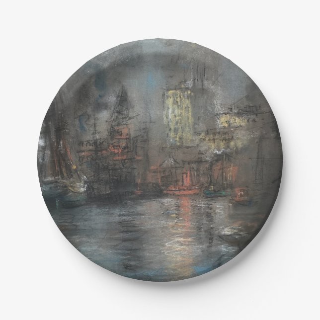 Plato De Papel Puerto ocupado (por Glenn Cooper Henshaw) (Anverso)