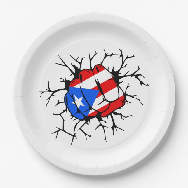 Plato De Papel Puerto Rico Flag (Anverso)