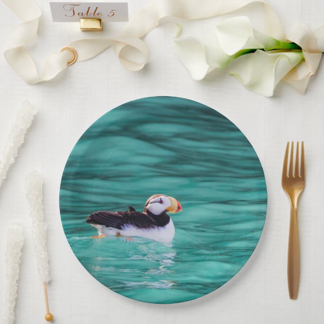 Plato De Papel Puffin In Resurrection Bay, Alaska (Boda)
