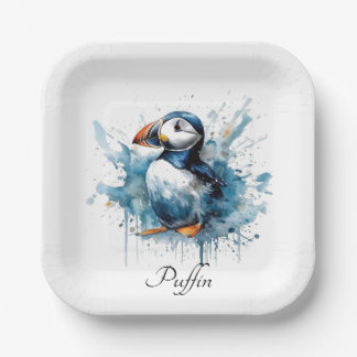Plato De Papel Puffin Splash, personalizado