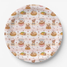 Plato De Papel Pug Bon Appetit Hamburger Taco Food