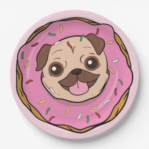 Plato De Papel Pug de Donut
