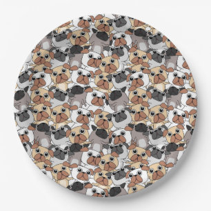 Plato De Papel Pugs cutáneos