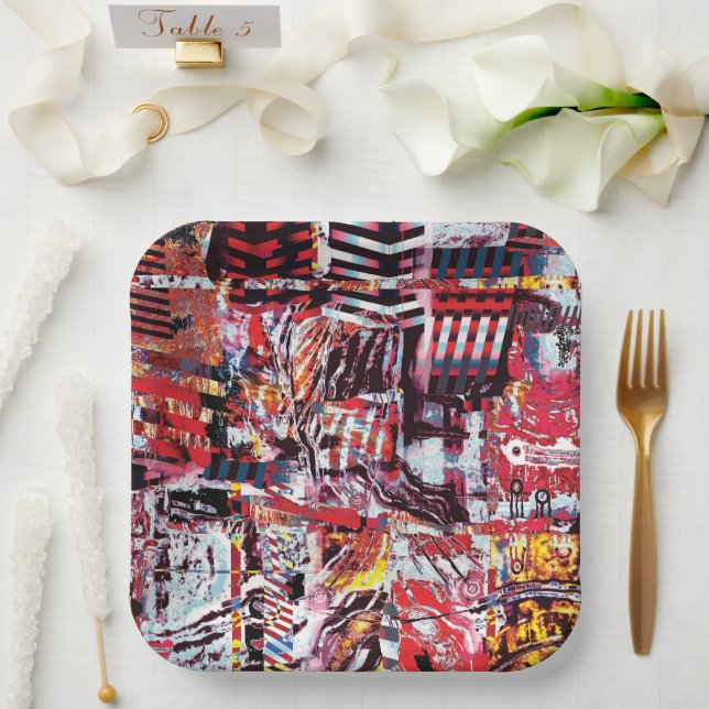 Plato de Papel – Pulso Fragmentado (Boda)