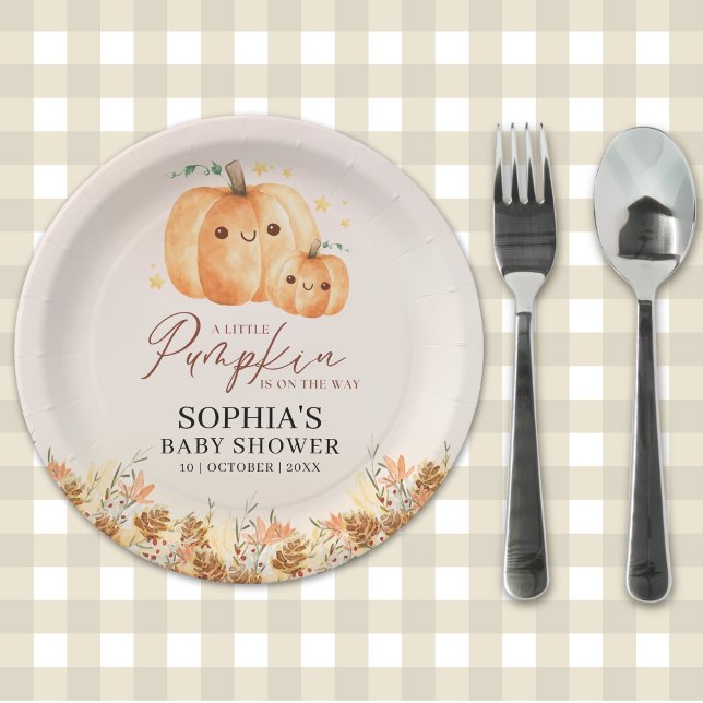 Plato De Papel Pumpkin Baby Shower – Fall Theme Disposable (Subido por el creador)