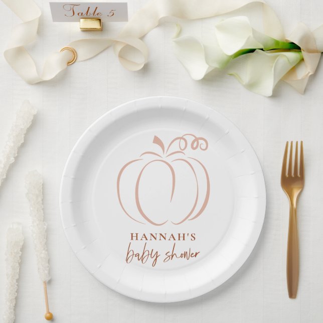 Plato De Papel Pumpkin Terracotta Boho Naranja quemado Baby Showe (Boda)