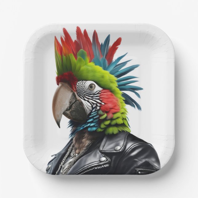 Plato De Papel Punk Parrot (Anverso)
