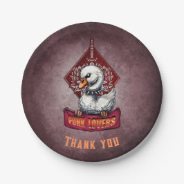 Plato De Papel Punk Swan: El rebelde de plumas.