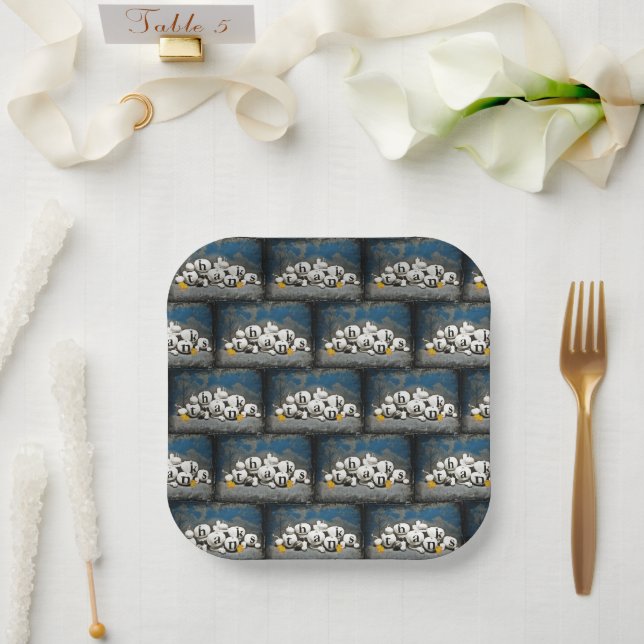 PLATO DE PAPEL PUNTAS DE AGRADECIMIENTO (Boda)