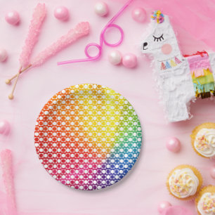 Plato De Papel Punto arco iris