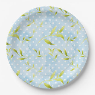 Plato De Papel Punto Azul