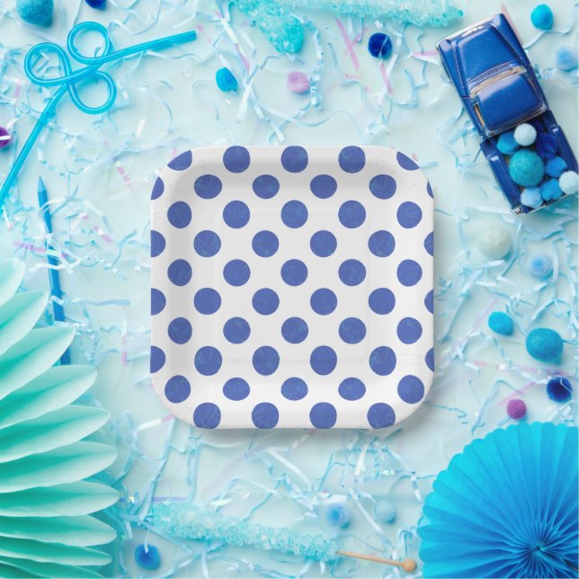 Plato De Papel Punto azul de lunares (Fiesta)