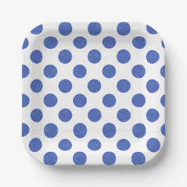 Plato De Papel Punto azul de lunares