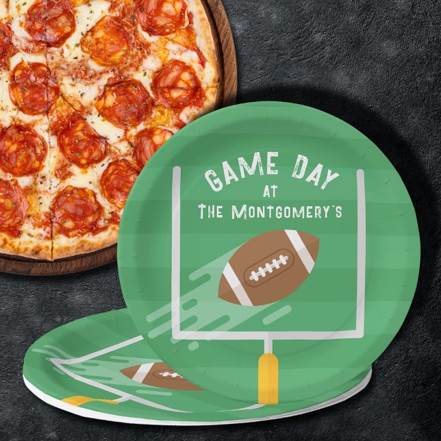 Plato De Papel Punto de futbol después de los levantamientos (Football point after uprights paper plates)