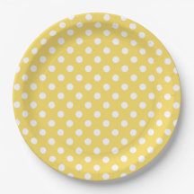 Punto de polka amarillo y blanco