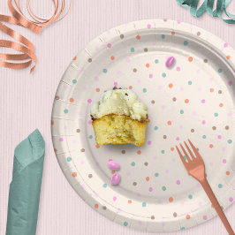 Plato De Papel Punto de polka dibujado a mano