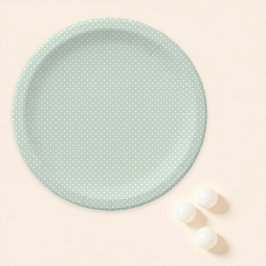 Plato De Papel Punto simple de polka verde
