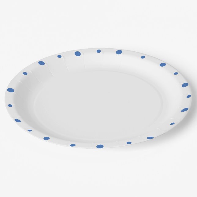 Plato De Papel Puntos azules Azure Blanco  (Angular)