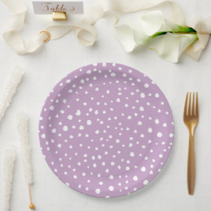Plato De Papel Puntos Dalmatianos Lilac, Puntos Dalmatianos, Dota