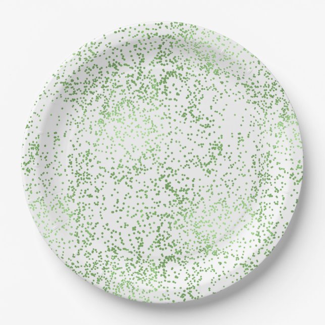 Plato De Papel Puntos de Confetti Mint (Anverso)