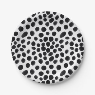Plato De Papel Puntos de impresión de animales dálmatas de perro