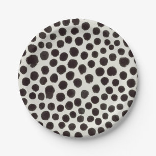 Plato De Papel Puntos de impresión de animales dálmatas de perro