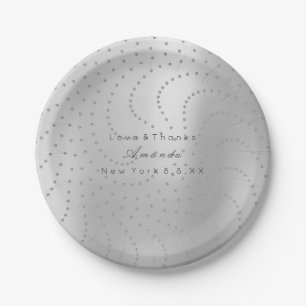 Plato De Papel Puntos de plata de cristal de Swarovski metálico p