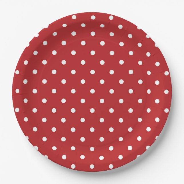 Plato De Papel Puntos de Polka (Anverso)
