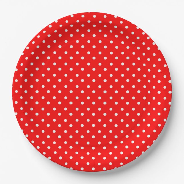 Plato De Papel Puntos de Polka (Anverso)