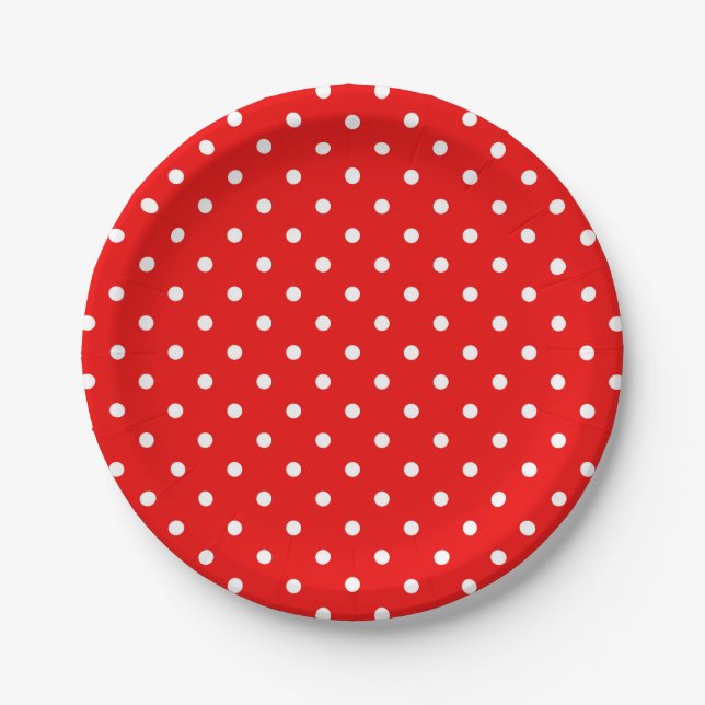 Plato De Papel Puntos de polka (Anverso)
