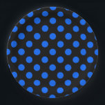Plato De Papel Puntos de polka azul y negro<br><div class="desc">Puntos de polka azul y negro</div>