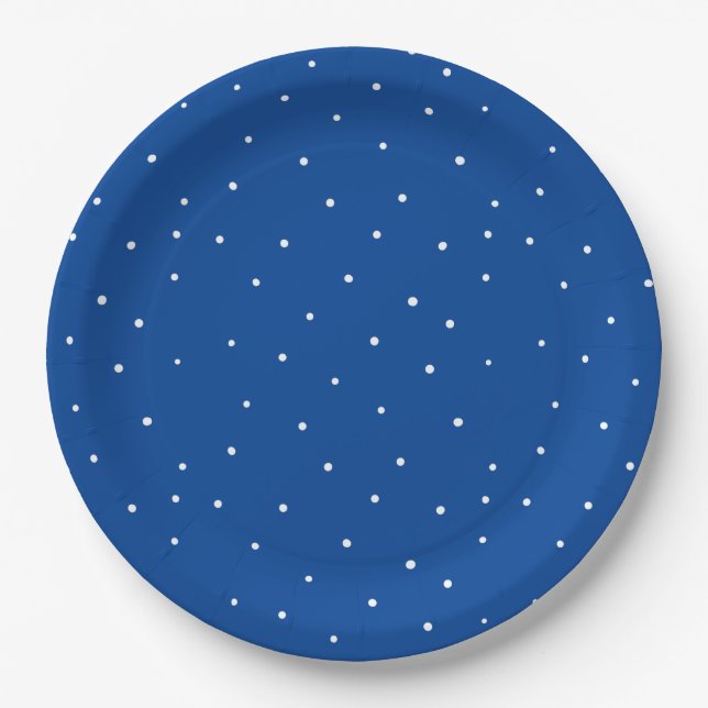 Plato De Papel Puntos de polka blanco (Anverso)