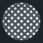 Plato De Papel Puntos de polka blanco sobre gris azul<br><div class="desc">Puntos de polka blanco sobre gris azul</div>