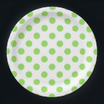 Plato De Papel Puntos de polka blanco y limón<br><div class="desc">Puntos de polka blanco y limón</div>