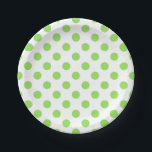 Plato De Papel Puntos de polka blanco y limón<br><div class="desc">Puntos de polka blanco y limón</div>