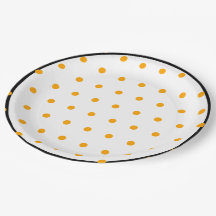 Puntos de Polka del Naranja blanco negro