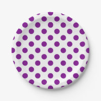 Puntos de polka morado y blanco