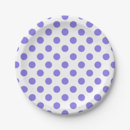 Plato De Papel Puntos de polka periwinkle