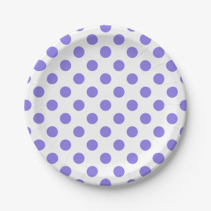 Plato De Papel Puntos de polka periwinkle