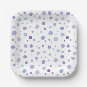 Plato De Papel puntos de polka pintados a mano