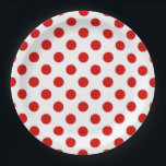Plato De Papel Puntos de polka rojos y blancos<br><div class="desc">Puntos de polka rojos y blancos</div>
