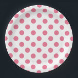Plato De Papel Puntos de polka rosa y blanco<br><div class="desc">Puntos de polka rosa y blanco</div>