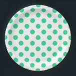 Plato De Papel Puntos de polka verdes y blancos<br><div class="desc">Puntos de polka verdes y blancos</div>