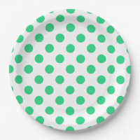 Puntos de polka verdes y blancos