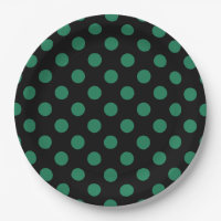 Puntos de polka verdes y negros