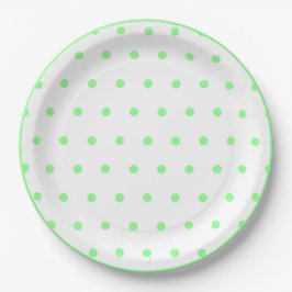 Plato De Papel Puntos del Polka Verde