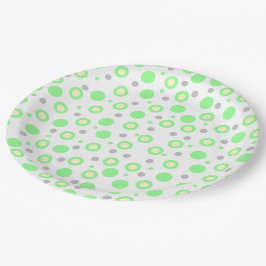 Plato De Papel Puntos Mint Green Polka