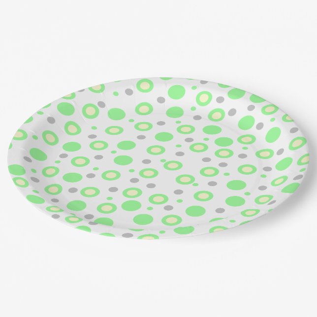 Plato De Papel Puntos Mint Green Polka (Angular)