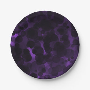 Plato De Papel Puntos morados y negros Chic moderno elegante fies